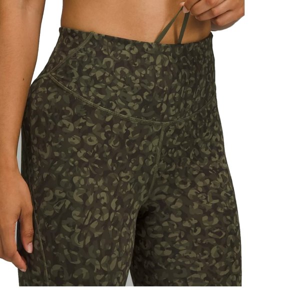 Lululemon Base Pace High-Rise Crop 23" Intertwined Camo Medium Olive Multi - Picture 1 of 8